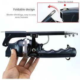 DEWIN Folding Fishing Rod - Fishing Rod Lightweight Plastic Folding Integrated Fishing Handle and Enclosed Reel Tackle Accessory