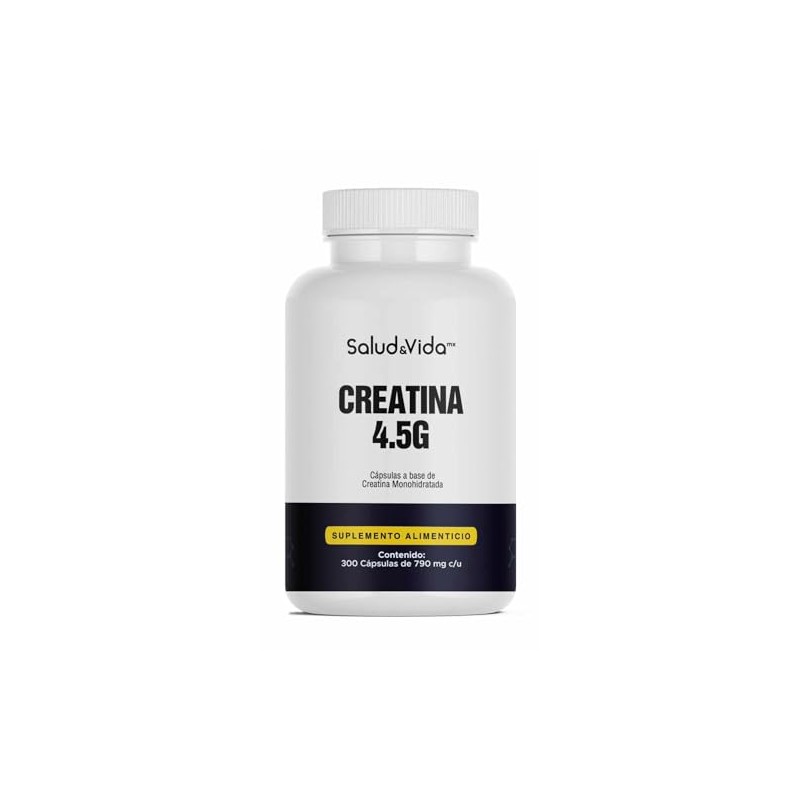 Creatina Monohidratada 4.5g - 300 Cápsulas - Suplemento Alimenticio -