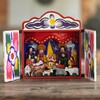 NOVICA Religious Wood Nativity Scene, Multicolor, Great Day'