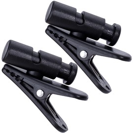 VARMDUKKE 2 Pack Headphone Clips for Earphone Wire, 360 Degree Rotate Earphone Microphone Cable Clips, Headset Mic Cord Clamp for Clothing, Shirt, Collar - Black (for 0.5-3 mm)