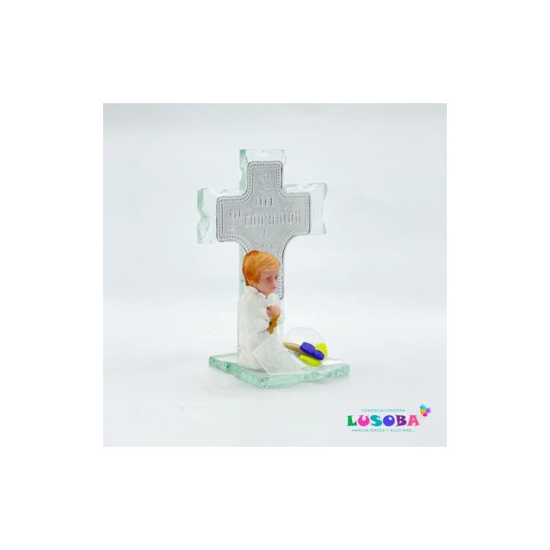 Cruz de Cristal Recuerdo Comunión Niño – Pack 12 pcs