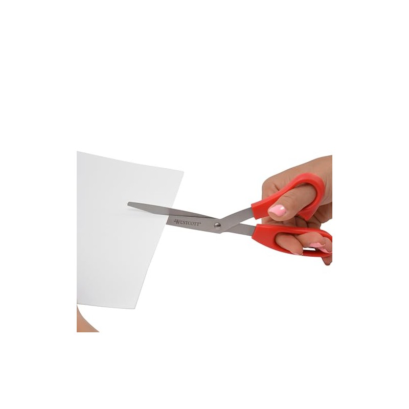 Westcott 8-Inch Stainless Steel Bent Scissors for Home and Office,