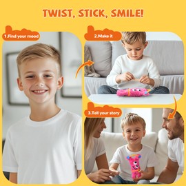 JMMICO Fuzzy Pipe Cleaner DIY Kit, Kids' Emotion Recognition Mindfulness DIY Craft Kit with Video Tutorial,Plush Toys for Parent-Child Interaction,Classroom Educational Activity,Stress Relief Gift