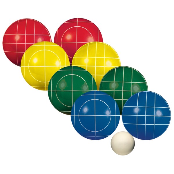 Franklin Sports Bocce Sets - Regulation Bocce Balls and Pallino - Beach and Lawn Bocce Set for Kids and Adults - Advanced, 90mm