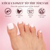 Mrltau 24 Pieces High Gloss White Press On Toenails, Short