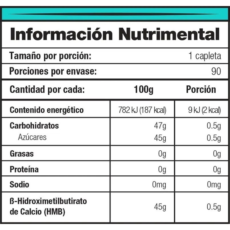 Aminoácido HMB MDN Sports 90 Capletas 500mg Sabor Piña
