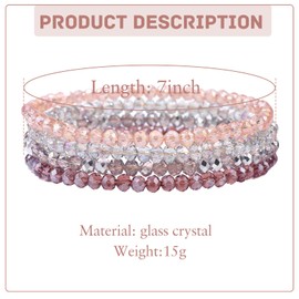 Uwiyo Women's Crystal Beads Bracelet, Boho Multilayer Stones Bracelet, Bohemian Crystal Beads Bracelet, Fashion Jewellery for Women, Girls, Girlfriend, Glass crystal, No Gemstone