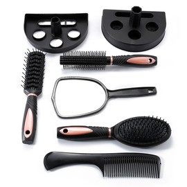 Edary Hair Brush and Comb Set 5Pcs Hair Brush Fashion Hair Combs for Women and Men (One Size, Pink)