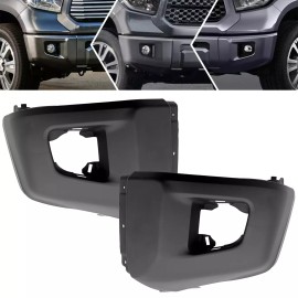 Stunning Fit For 2014-2021 Toyota Tundra Front Bumper End Cap Matte Black Left+Right Side