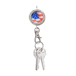 Finders Key Purse - Women’s Bag Charm Key Finder, Keychain, Purse Organizer Accessories, Gifts for Mom - American Flag Heart