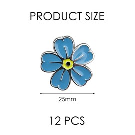12 Stücke Blumenbroschen, Vergiss-Me-Not-Blumenbrosche, Kreativer Stecknadel, Die Kleidung Und Taschen Dekorieren Können.