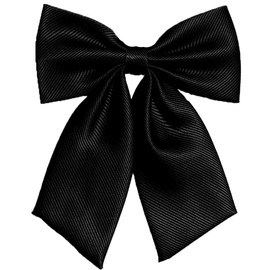 Flairs New York Women Handmade Pre-Tied Bowknot Bow Tie (Midnight Black [Stripes Texture])