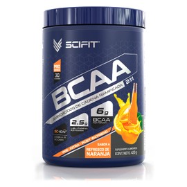 Scifit  Aminoácidos BCAA  6 g de BCAA 211  2.5 g de L-Glutamina  30 Servicios  Sabor Refresco de Naranja  Intra-Post Entrenamiento  Con Complejo de...