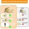Amerdeco 3 Pack Brushed Gold Passage Door Handles,Heavy Duty Non-Locking