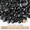 FINIKIS 2lbs Black Pebbles for Indoor Plants, 1-2Inch Natural River