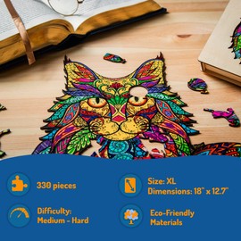 The Puzzled Tree Jigsaw Wooden Puzzle Adult XL (Cat, 330 Pieces) - Wooden Puzzle with Animal Motifs Sophisticated - Promotes Creativity & Relaxation - Trefl Wood Wooden Puzzles