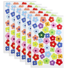 YS-015 Reward Seal, Flower Seal, Flower Shape, Mix, Colorful, Well Made Seal, Learning Stickers, 1 Sheet, 39 Sheets x 6 Sheets, Large Capacity, Notebook, Homework, Sparkling Plump Round