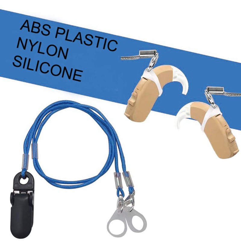 2PCS Hearing Aid Clips with Lanyards, BetterJonny Anti-Lost Lanyard Protector