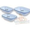 Vintage Gourmet ® Premium White Enamelware with Blue Rim, Oblong,