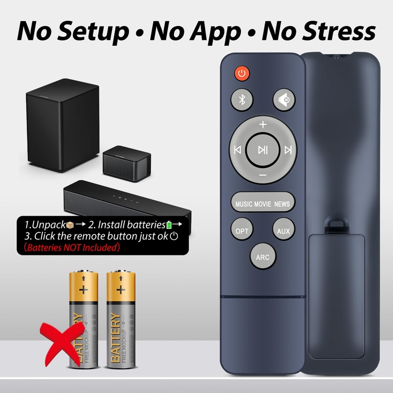 WDZP New Soundbar Remote Control Replacement for Assistrust KY-8000 KY-2023,