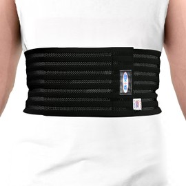ITA-MED Breathable Elastic Rib Brace for Men, Ideal Compression Support Wrap/Belt for Broken, Cracked, Dislocated & Fractured Ribs, Made in USA (Black, Small)