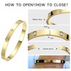BOLAGTIER Gold Bangle Bracelets for Women Four Leaf Clover Lucky