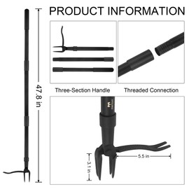 Weed Puller Tool - Stand Up Heavy Duty Weeding Tool with 47.8'' Long Handle, Foot Platform Design & 4-Claw Steel Head Design - Easily Remove Weeds Without Bending, Pulling, or Kneeling