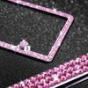 MAYEHAY Pink License Plate Frame 2 Packs Bling License Plate