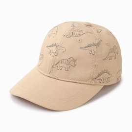 DRESHOW Toddler Baseball Hat Baby Dinosaur Patterned Hats Unisex Baby Trucker Hats Infant Toddler Children's Hats for Boys Girls, 1 pc: khaki with dinosaur, 2 - 4 years