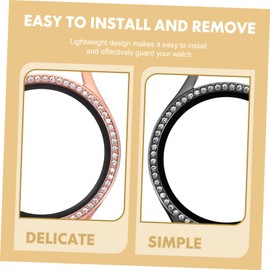 TEHAUX 2Pcs Rhinestone Protective Watch Cover for Watch Durable PC Shell with Tempered Screen Protector Lightweight Design Stylish Color Options Complete Protection for Smartwatch