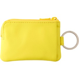 NSL-2708 Slip-on Noir Key Pouch, Yellow, Genuine Leather, Card Case, Key Case, Accessory Case