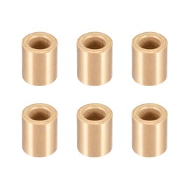 sourcing map Bearing Sleeve 6mm Bore x 10mm OD x 12mm Length Self-Lubricating Sintered Bronze Bushings 6pcs