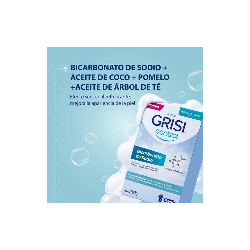 Jabón Facial Grisi Control Bicarbonato de Sodio 100 g. -