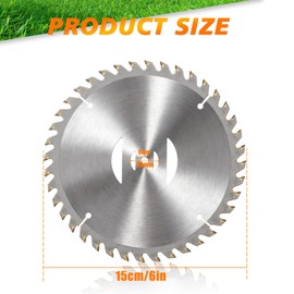 HUAREW 7Pcs 6" 40T Carbide Weed Wacker Blades w/Nut for Cordless Trimmers