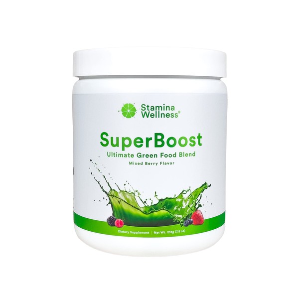 Stamina Wellness SuperBoost Ultimate Raw Amazing Green Superfood Powder with 47 Nutrient-Packed Nutritional Ingredients in 9 Key Blends for Daily Core Greens