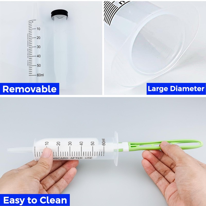 4 Pack 60ml Syringe Plastic Sterile Syringe, Individually Sealed Packaging