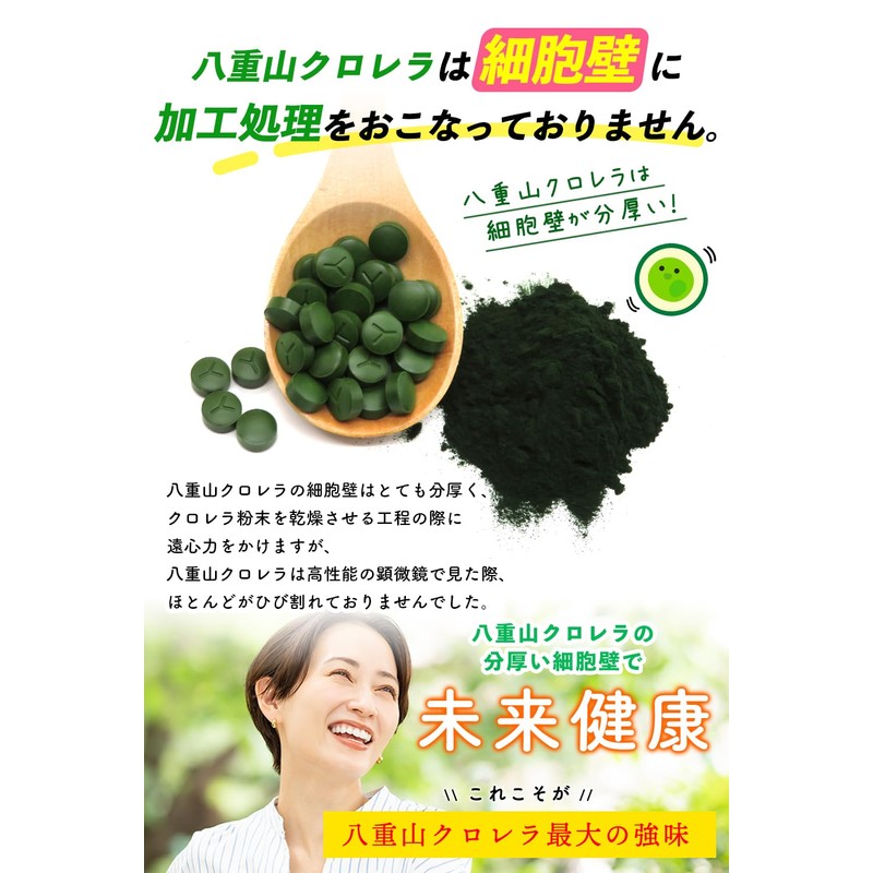 REIKO 八重山クロレラ クロレラ サプリ 300粒 八重山 1ヶ月分 パウチ 無添加 添加物不使用