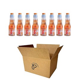 RAMUNE Japanese Soft Drink multi-pack, 8 Bottles, 6.76 Fluid Ounce (Orange)