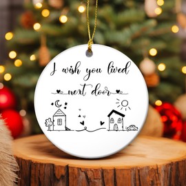 Friend Christmas Ornament | Long Distance Relationship Isolation Ornament, Friendship Keepsake Gift, Long Distance State to State Gift (I Wish You Lived Next Door)