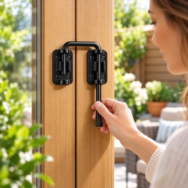 Zinc Alloy Door Latch Lock for Doors & Gates – 90°/180° Adjustable Bolt for Patio Sliding Door Security