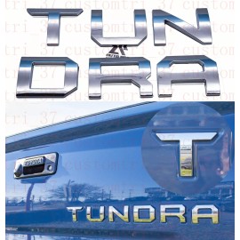 CALI TOP INC Chrome 3D Raised Tailgate Inserts Letters for Tundra 2014-2020 REAR