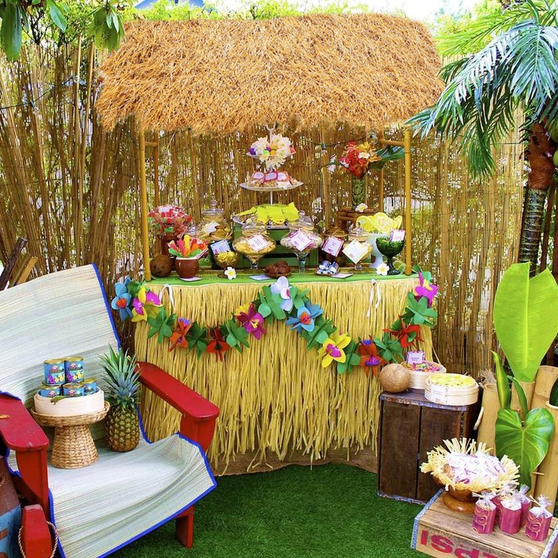XLX TURF Faux Thatch Grass Roll for Tiki Bar Hut,