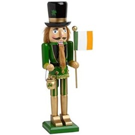 15 Inch High Irish Leprechaun Nutcracker with Pot of Gold and Flag - St Patrick's Day