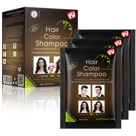 10 PCS Dark Brown Hair Shampoo Instant Hair Dye for Men Women, Semi-Permanent Hair Color Shampoo, Simple to Use, 3-In-1, 30 Days,Natural Herbal