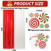48 PCS Christmas Peppermint Foil Fringe Curtains 2 Pack Red