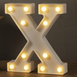 HXWEIYE Light Up Letters X, LED Marquee Letters Lights Sign 26 Alphabet and 10 Number Big Lights Letter for Party Birthday Bar Battery Powered Christmas Decor Letter Lights (Warm White)