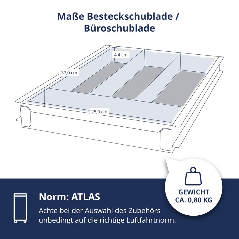 VanDeBord Cutlery Drawer/Office Drawer (Atlas), Accessories for Aircraft Trolleys, Airline