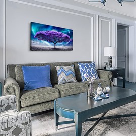 Canvas Wall Art For Living Room Large Size Farmhouse Wall Decor For Bedroom Purple Tree Abstract Scenery Pictures Artwork Canvas Prints Office Decor Painting Dormitory Decor Modern Home Decorations