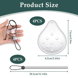 Transparent Eye Shield, Ventilated Eye Patches After Cataract Surgery, 9-Hole Protective Plastic Eye Shields with Adjustable Strap, Breathable Eye Masks, Eye Care Accessories for Adults (4pcs)