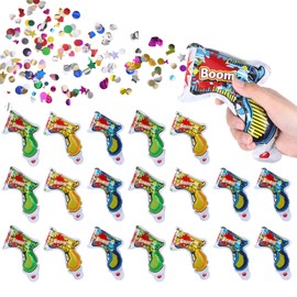 Pack of 20 Confetti Cannon Confetti Gun Popping Peas Table Fireworks Indoor Confetti Bomb Shooter Confetti Handheld Birthday Glitter Paper for Carnival, Wedding, Parties